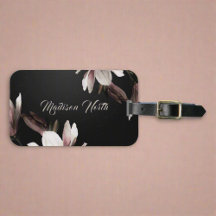 Girly Söt Flowers Monogram Namn Typography