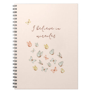 Girly Söt Rosa Watercolor Butterflies Anteckningsbok
