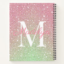 Girly sparkles Colorful Glitter Monogram Namn