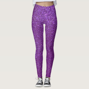 Girly Sparkly Royal Lila Glitter Leggings
