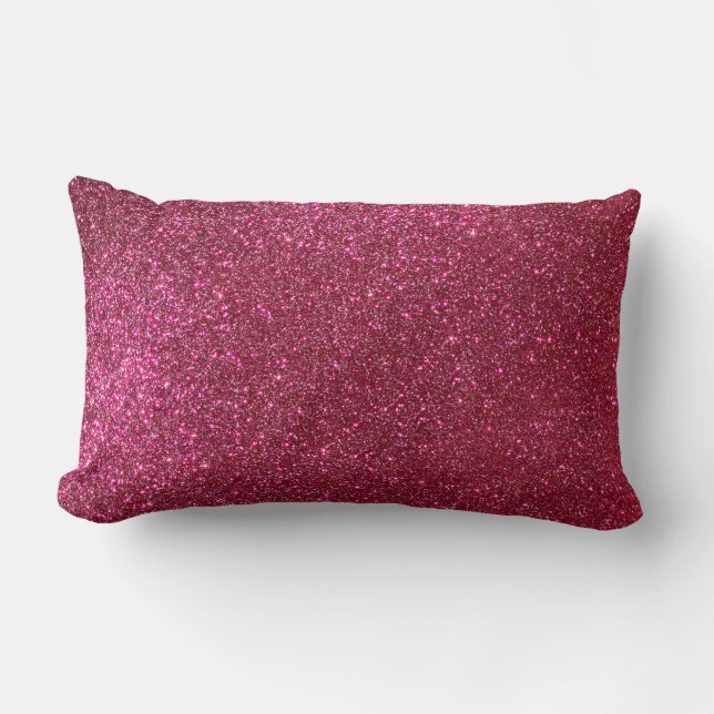 Girly Sparkly Vin Burgundy Red Glitter Lumbarkudde (Framsida)