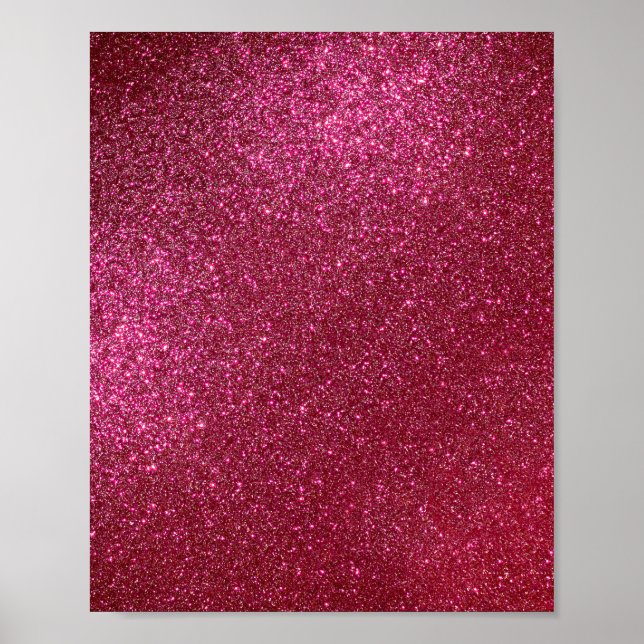 Girly Sparkly Vin Burgundy Red Glitter Poster (Framsidan)