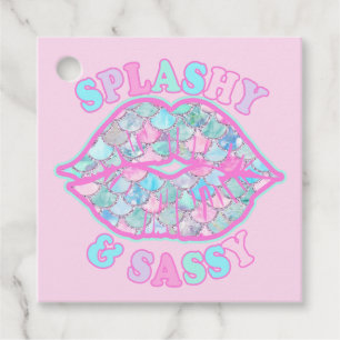Girly Splashy & Sassy Rosa Turcos Sjöjungfru Kiss Gåvor Etiketter