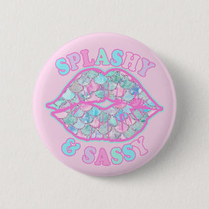Girly Splashy & Sassy Rosa Turcos Sjöjungfru Kiss Knapp