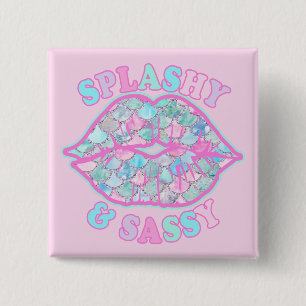 Girly Splashy & Sassy Rosa Turcos Sjöjungfru Kiss Knapp