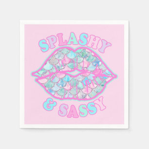 Girly Splashy & Sassy Rosa Turcos Sjöjungfru Kiss Pappersservett