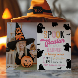 Girly Spooktacular Halloween Birthday-inbjudan Inbjudningar