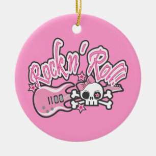 Girly Sten n'Roll Skull Julgransprydnad Keramik