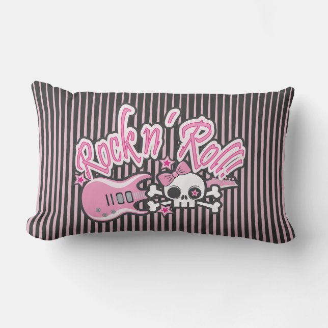 Girly Sten n'Roll Skull Lumbarkudde (Framsida)
