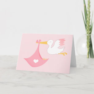 Girly Stork med en Baby-bunt av Joy Rosa Kort