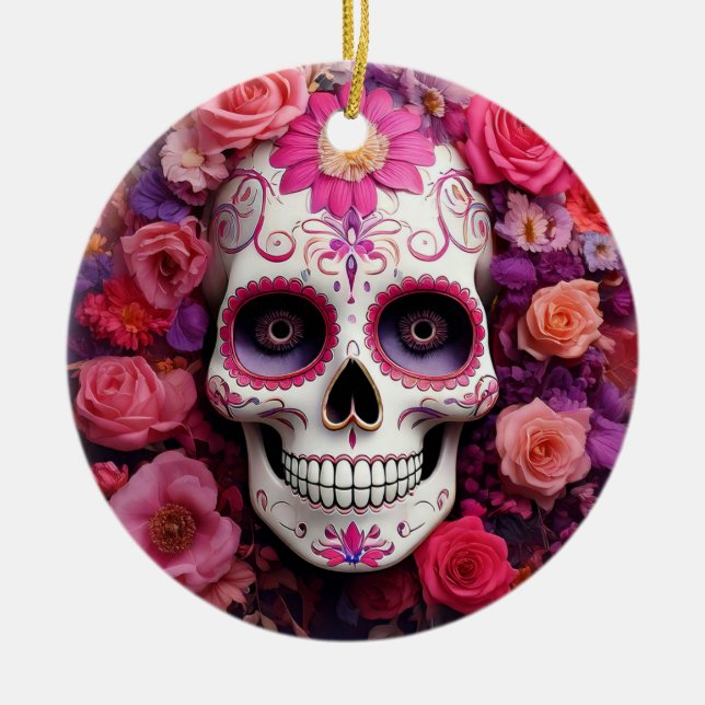 Girly Sugar Skull Ornament (Framsidan)