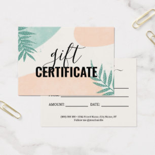Girly Summer Handflatan Löv Business Gift Certific Visitkort