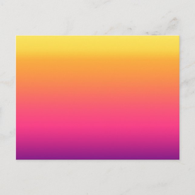 Girly Summer Tropical Gradient Abstrakt Sunset Vykort (Framsida)