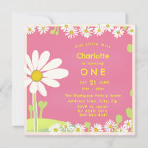 Girly Sweet Daisys Bubblegum Rosa Gult Birthday