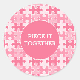 Girly Sweet Rosa Biet IT Together Puzzle Runt Klistermärke