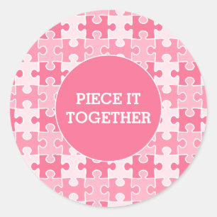 Girly Sweet Rosa Biet IT Together Puzzle Runt Klistermärke