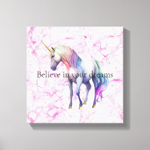 Girly Swirly Rosa Unicorn Swirls Canvastryck