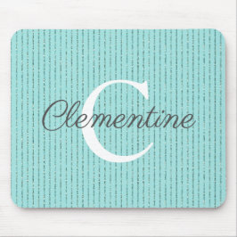 Girly Teal Blue Glitter Rand Monogram Musmatta