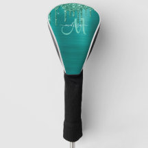 Girly Teal Brushed Metall-drivning Glitter Namn