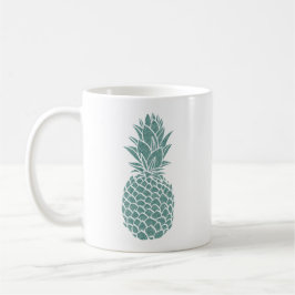 Girly Teal Glitter Pineapple Gnistra Kaffemugg
