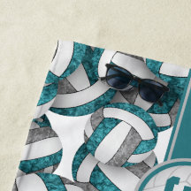 Girly teal grått volleyball Team färg gifts