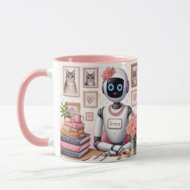 Girly Tech AI Robot Grace Rosa Gnistra Mugg (Vänster)