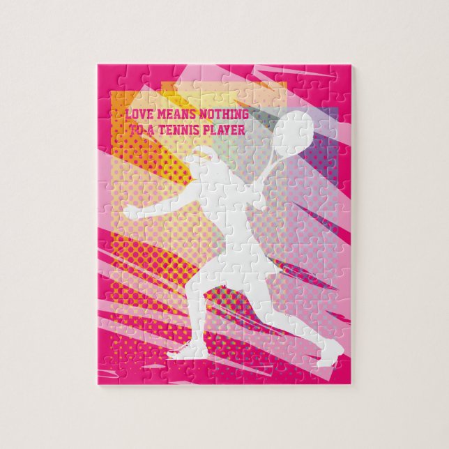 Girly tennis puzzle för barn - Kärlek elak ingenti Pussel (Vertikal)