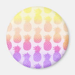 Girly Topical Rainbow Summer Pineapples Mönster Magnet