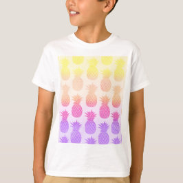 Girly Topical Rainbow Summer Pineapples Mönster T Shirt