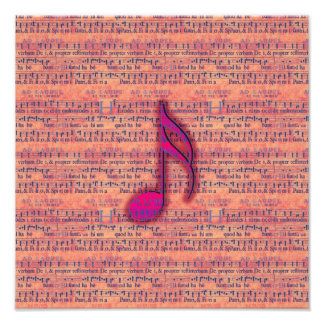 Girly Trendig Musical Note på Lakan Music Fototryck