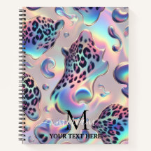 Girly Trendy Opal Leopard Print Monogram