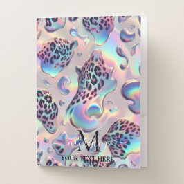Girly Trendy Opal Leopard Print Monogram