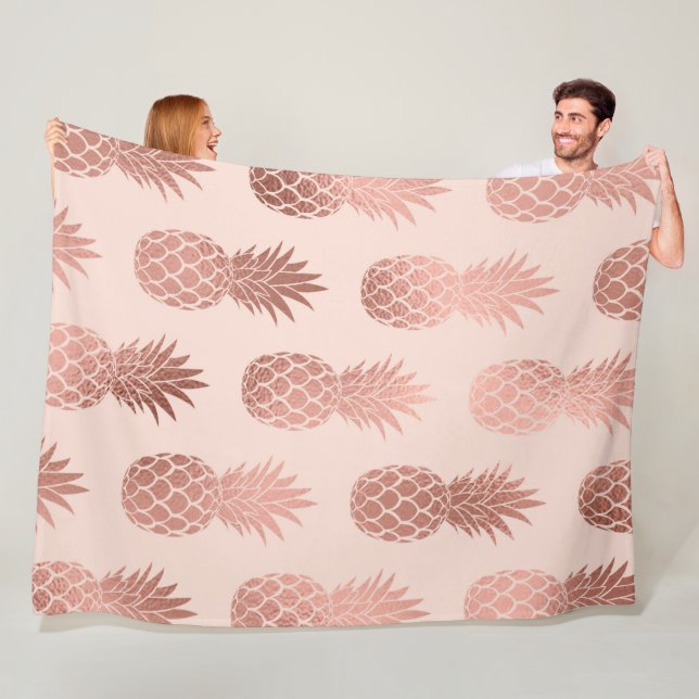 Girly Tropical Ro Guld, sommaranas Mönster Fleecefilt (På plats)