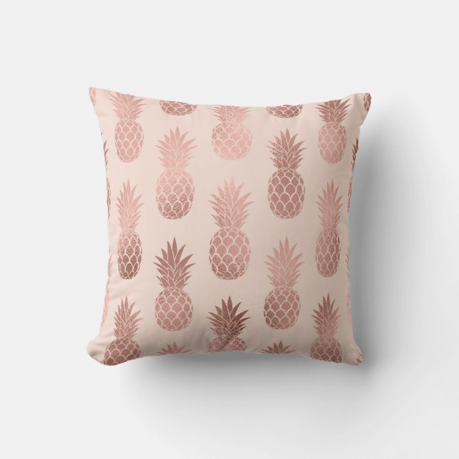 Girly Tropical Ro Guld, sommaranas Mönster Kudde (Framsida)