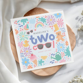 Girly Two Cool Summer Splash 2nd Birthday Pappersservett