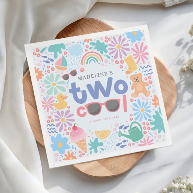 Girly Two Cool Summer Splash 2nd Birthday Pappersservett (Skapare uppladdad)