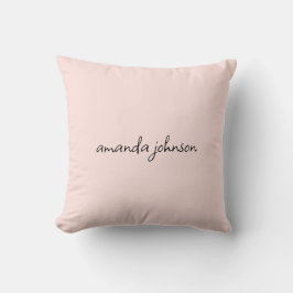 Girly Typography Ljus rosa Monogram Fullt Namn Kudde