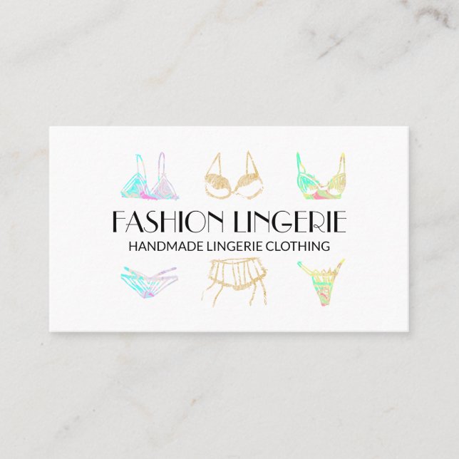 Girly Underwear Lingerie Clothing Shop Visitkort (Framsida)