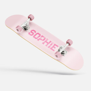 Girly Varsity Rosa Skateboard Personlig Namn