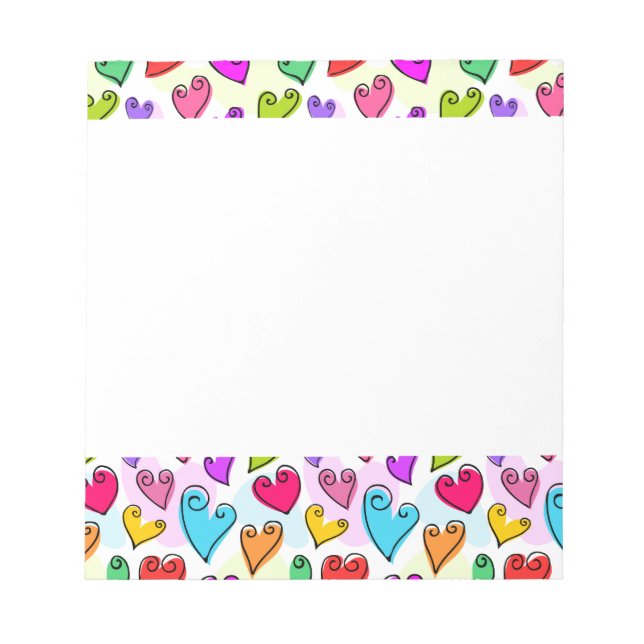Girly Vibrant Hearts Cute Romantic Valentines day Anteckningsblock (Framsida)