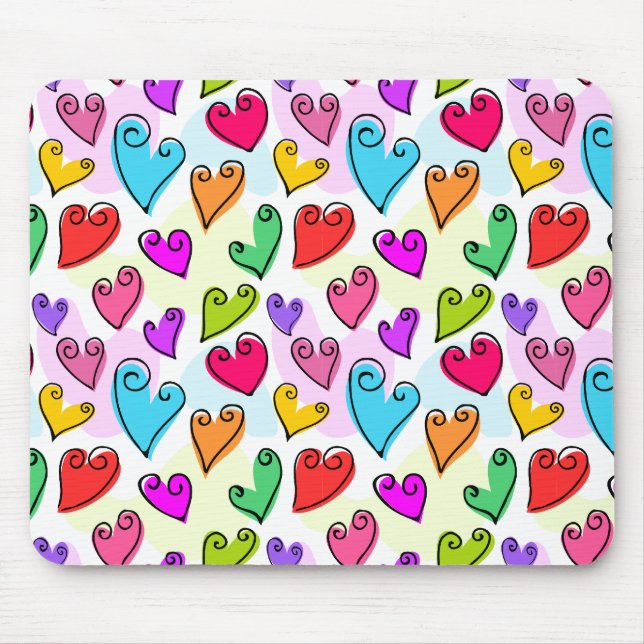 Girly Vibrant Hearts Cute Romantic Valentines day Musmatta (Framsidan)