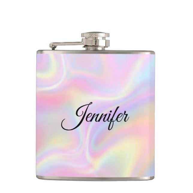 Girly Vibrant Pastel Holographic Swirl Design      Fickplunta (Framsidan)