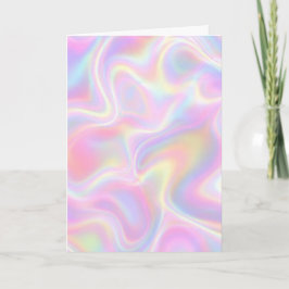 Girly Vibrant Pastel Holographic Swirl Design      Kort