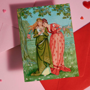 Girly Victorian Galentine's Day Cute Funny Vintage Kort