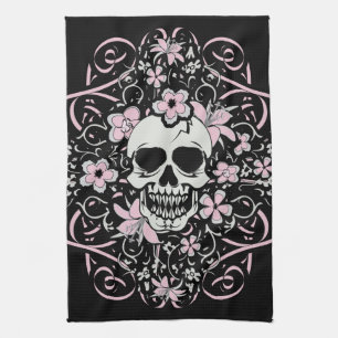 Girly Vintage Skull Kökshandduk