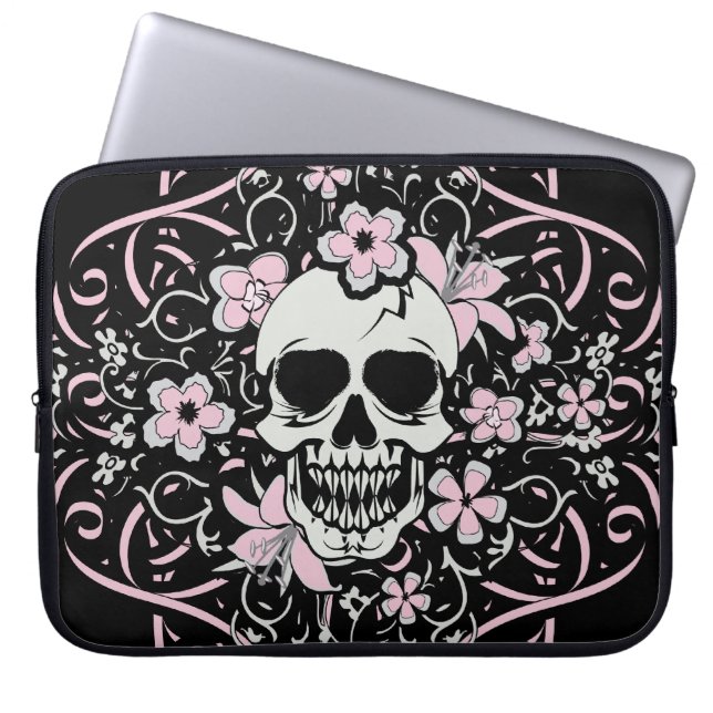 Girly Vintage Skull Laptop Fodral (Framsidan)
