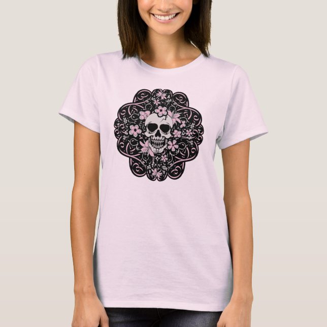 Girly Vintage Skull T-shirt (Framsida)