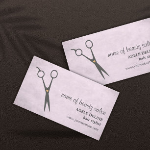 Girly Vintage Struktur Rosa Scissor Hair Stylist Visitkort