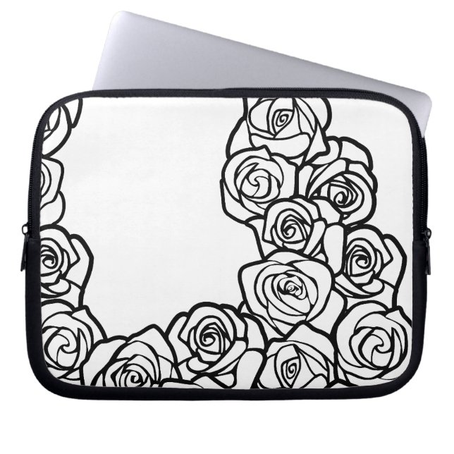 Girly Vintage vit ros Laptop Fodral (Framsidan)
