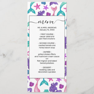 Girly Watercolor Sjöjungfruars Tales Seashells Mön Meny